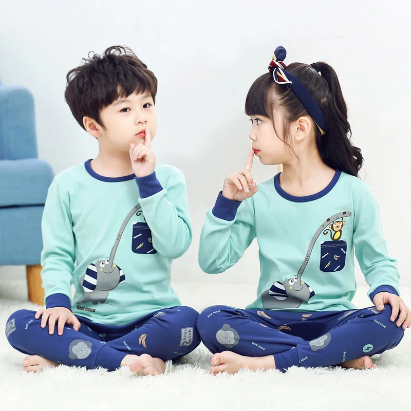 

New Pyjamas Baby Boys Sleepwear Kids Clothes 100% Cotton Long Sleeve Fashion Cartoon Pajamas For Girls Children's Pajamas Sets