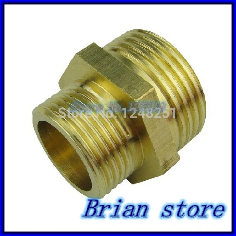 Set 2pcs 1" 3/4" Inch BSP Male Length 33mm Connection Hex Brass Pipe