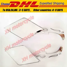 motorcycle partsMotorcycle Diamond Flame Stem Mirrors for Davidson or metric Bike Chromed