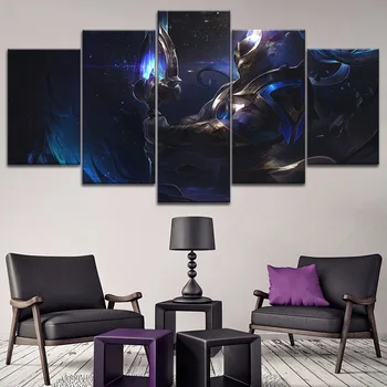 

Canvas Printing Cosmic Defender Xin Zhao League of Legends Poster Game Modern 5 Piece Home Decor Wall Artwork Modern Pictures