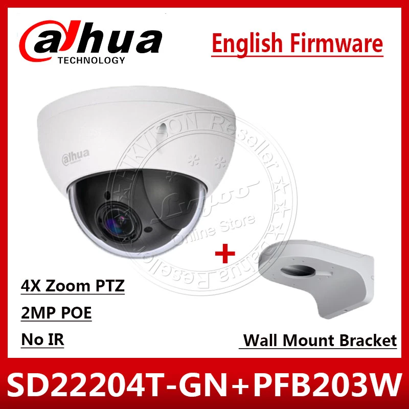 Dahua 2MP IP POE Camera SD22204T-GN HD PTZ 4x Optical Zoom WDR CCTV Mini Dome 