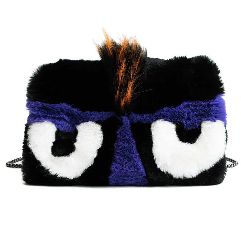 

Hip-Hop Shoulder Bag New 2018 Winter Faux Fur Crossbody Bag for Women Funny Bird Messenger Bag Lovely personality Leisure Bag
