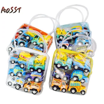 

6pcs Simulation Model Children's Toy Car Mini-Return Car Plastic Inertia Baby Gift Non Remote Control Pull Back Toys Gift Suit