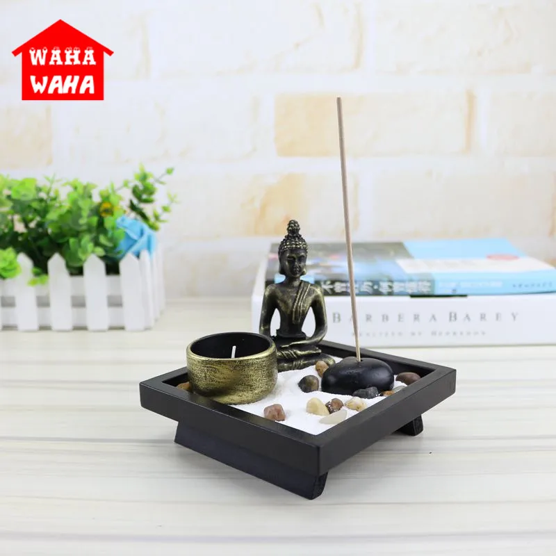 

Zen Sandbox Buddha Statue Aromatherapy Candlestick Creative Home Practical Decoration Chinese Home Decoration Candle Holder