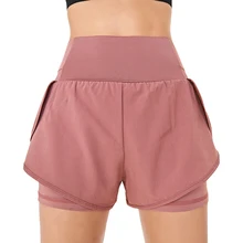 Для женщин открытый летний Свободный Прохладный праздник для пляжного отдыха быстросохнущая два слоя бег теннисные шорты с карманами