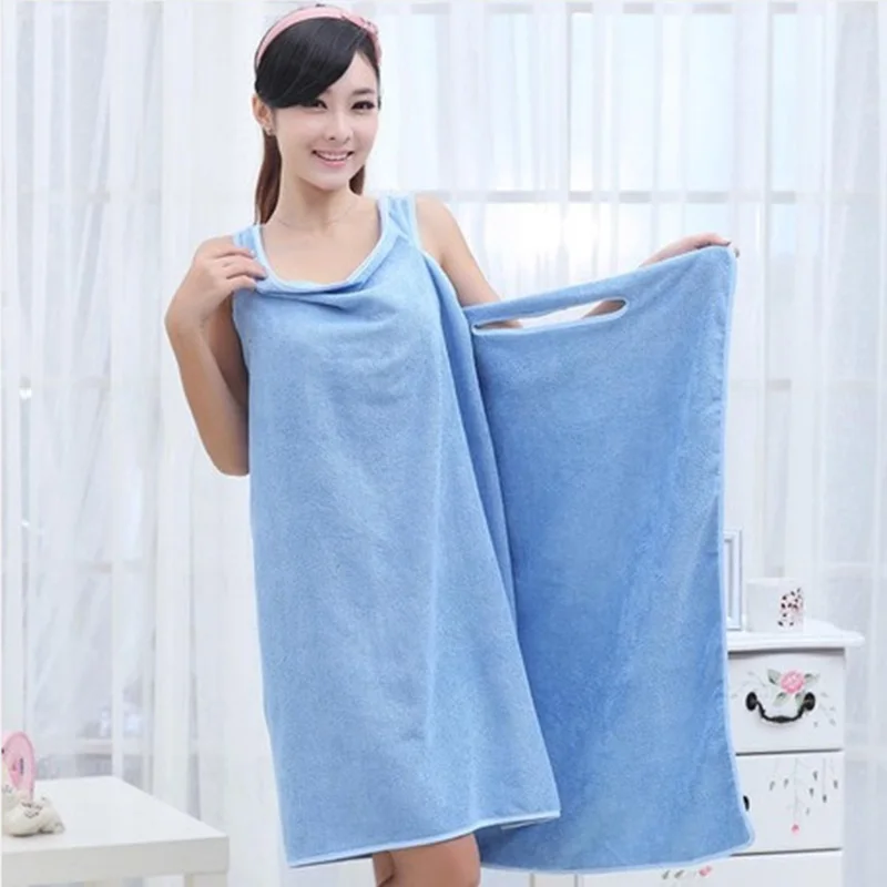 Женское банное полотенце из микрофибры, сексуальное, пригодное для носки, пляжное полотенце, супер мягкое, впитывающее, пляжное полотенце, юбка, супер впитывающее, банное платье, 140x80 см - Цвет: blue