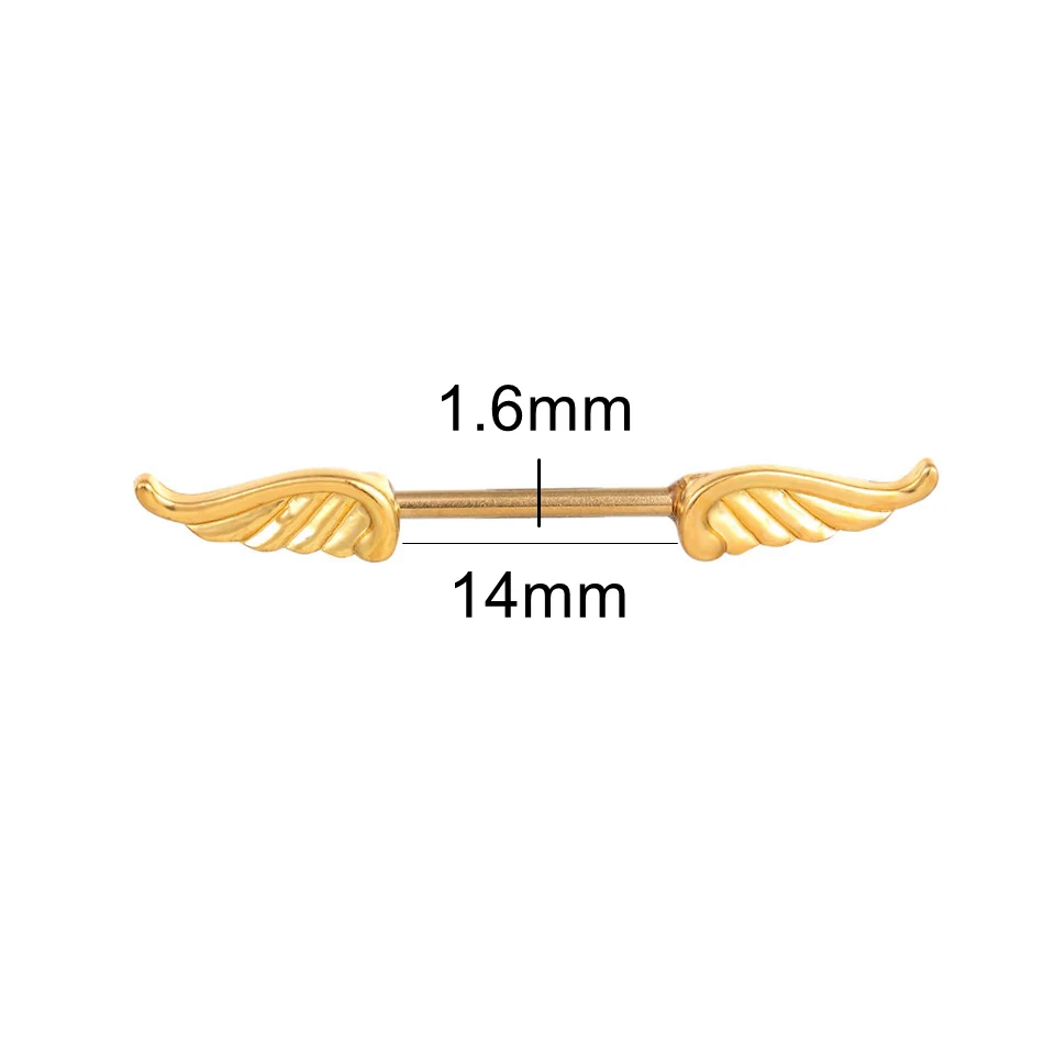 2 шт./лот Крыло ангела кольцо для соска для женщин пирсинг сосков сексуальные женские украшения для тела 16 г нержавеющая сталь пирсинг аксессуары для тела
