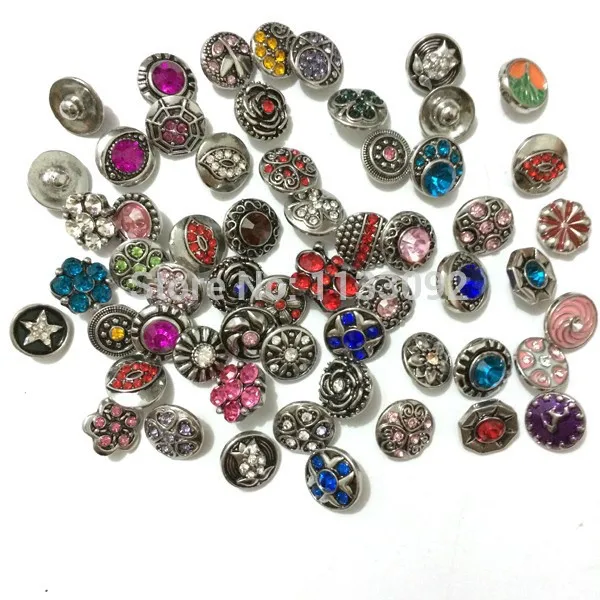 

wholesale 100pcs/lot mix styles colors interchangeable ginger snap button charm 12mm small button snap jewelry free ePacket