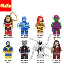 Blue Beetle Giganta FigureS Goliath Green Goblin Super Hero Citizen Steel Anti Venom Model Set Building