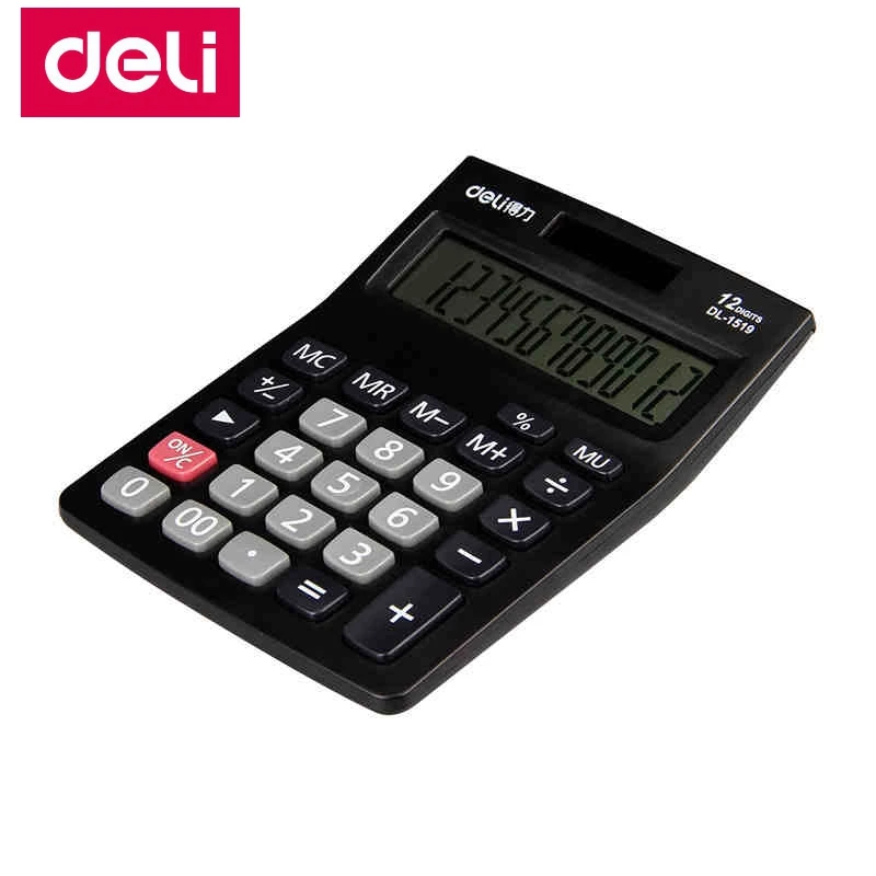 ديلي 1519 مكتب آلة حاسبة إلكترونية المالية 12 أرقام ازدواجية السلطة حاسبة تشمل AAA بطارية التجزئة التعبئة