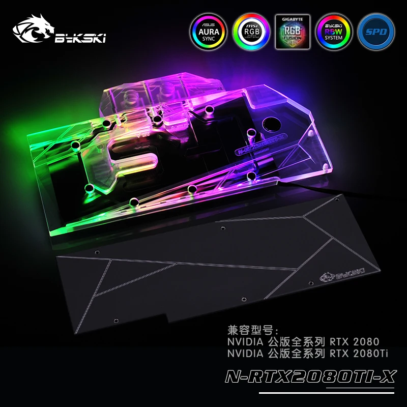 Bykski N RTX2080TI X GPU Блок водяного охлаждения для Founders RTX 2080Ti