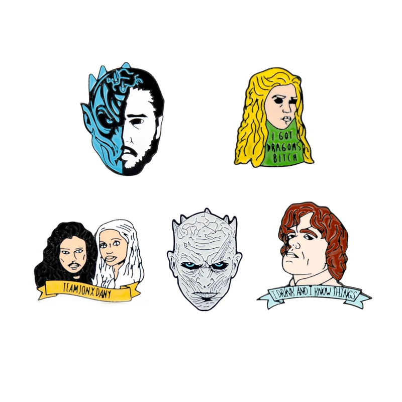 

Game of Thrones Metal JON SNOW Tyrion Lannister I Drink I Know Thing Enamel Pins Brooches Women Men Lapel Pin Backpack Bag Badge
