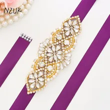 Золотой Стразы пояс невесты Жемчуг Свадебный Пояс Хрустальный пояс для свадебного платья для свадебного украшения De MariageY107G