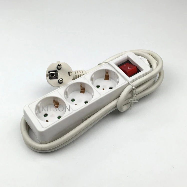 White Color DE Socket Power Strips pic 4