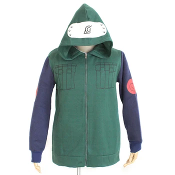 

New Arrival Cosplay Costume Naruto Shippuden Kakashi Men's Hoodie Men's Personality Patchwork Hooded Outwear Uniform Dress