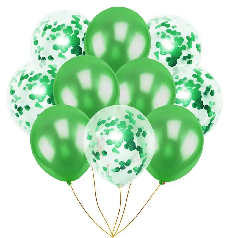 

20 pcs 2 colors Confetti Balloon Wedding Decoration Inflatable Clear Latex Balloons Green Birthday Party Decoration Party Decor