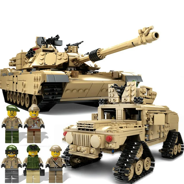  1463pcs Military Theme Tank Legos Building Blocks M1A2 ABRAMS MBT KY10000 1 Change 2 Toy Tank Model