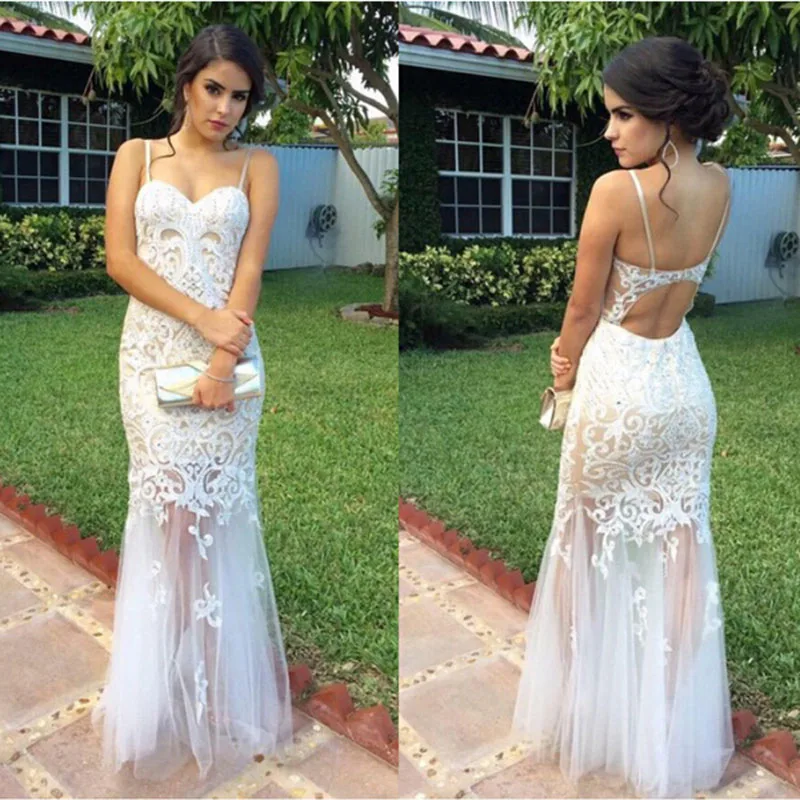prom dresses white lace