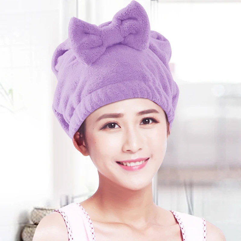 EHEH Shower Cap Dry Hair Hat Absorbent Adult Cute Bath Towel Package Hooded Women Quick-drying Hair Turban Turban Shampoo Towel