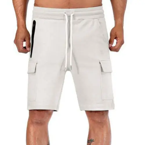 Мужские тренировочные спортивные шорты с карманами на шнурке, Боевая проверка груза шорты для бега, Летние повседневные мужские однотонные шорты