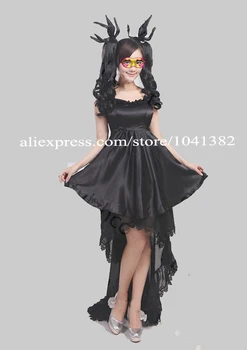 

New Free Shipping Top Quality Vocaloid Deep Sea Girl Hatsune Miku Customized Black Dress Anime Cosplay Costume any size