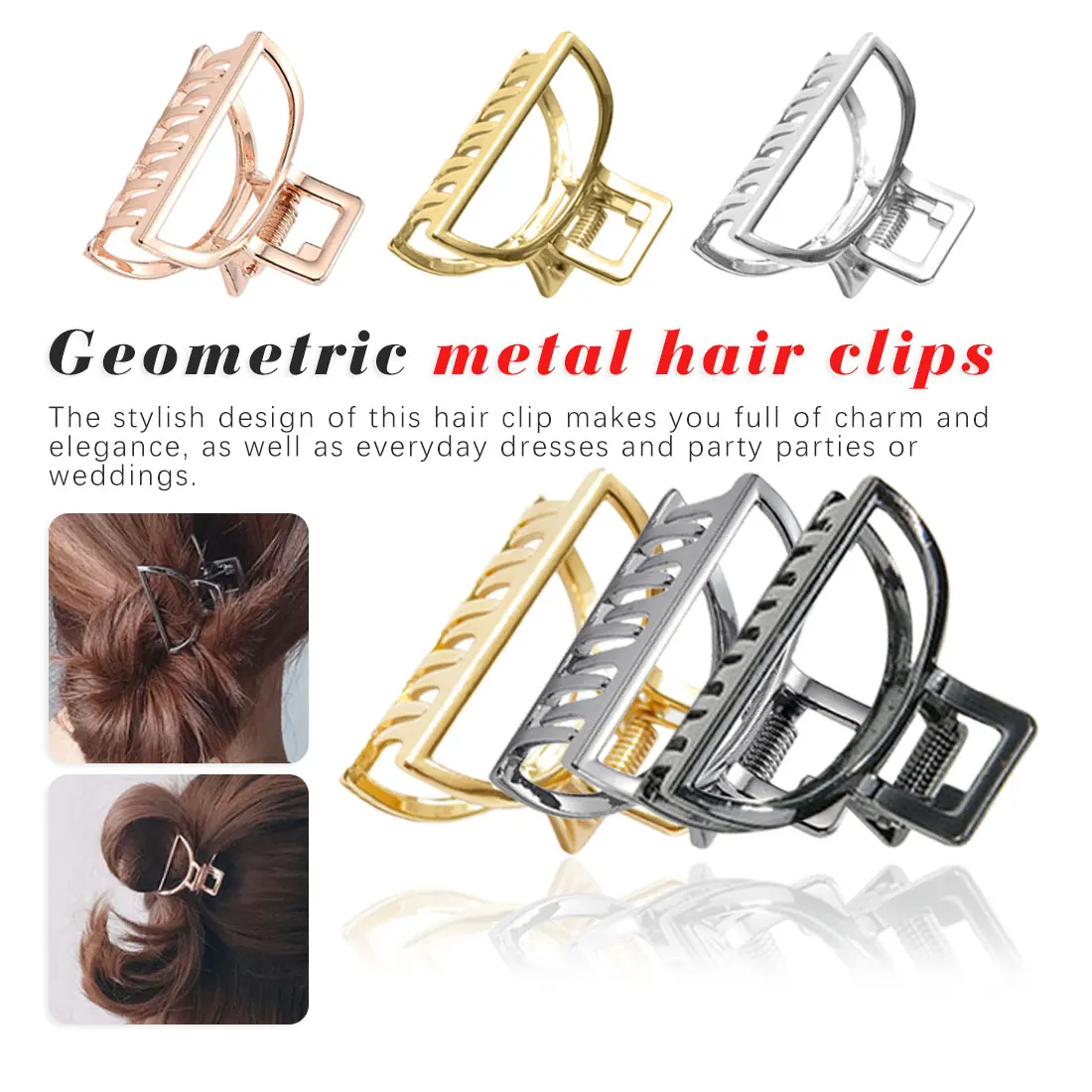 

Small Hair Clip Butterfly Women Claws Clamps 1pcs Gold/Silver Hair Clip Large Ladies Hair Claw Clamps Accessories