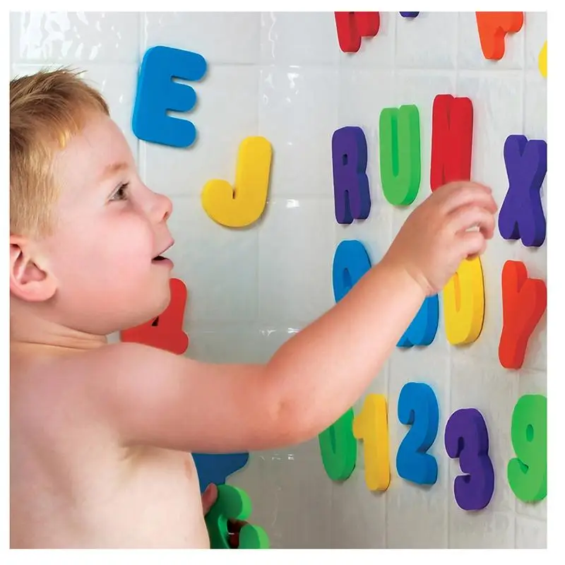 

Water Shower Alphanumeric Paste Baby Bath Letters and Numbers Foam Toy Puzzle 2 3 years old 36pcs/set A-Z and 0-9