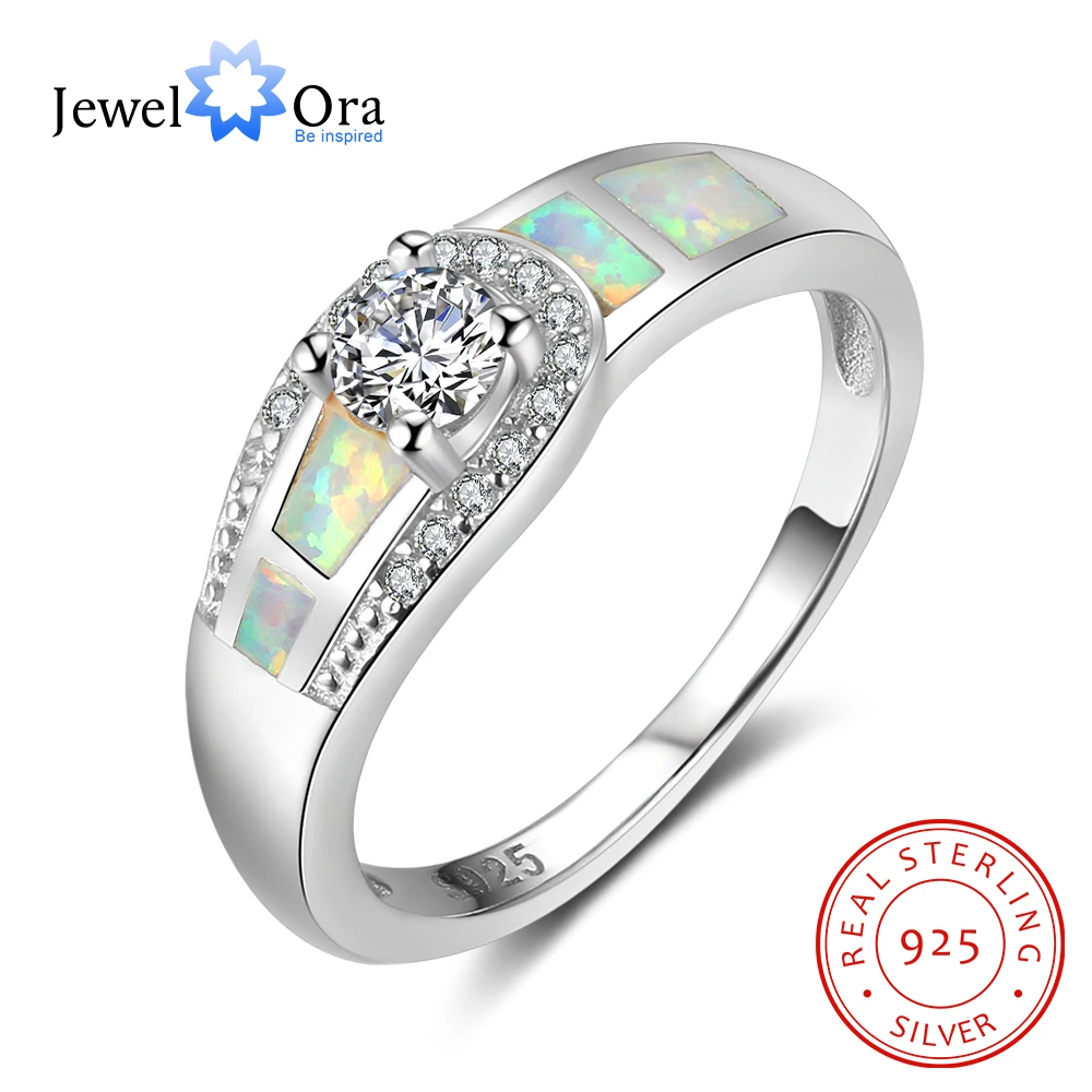

Opal Jewelry 925 Sterling Silver Ring Wedding Accessorise Romantic Style Fashion Jewelry Gifts For Women ( JewelOra RI102980)