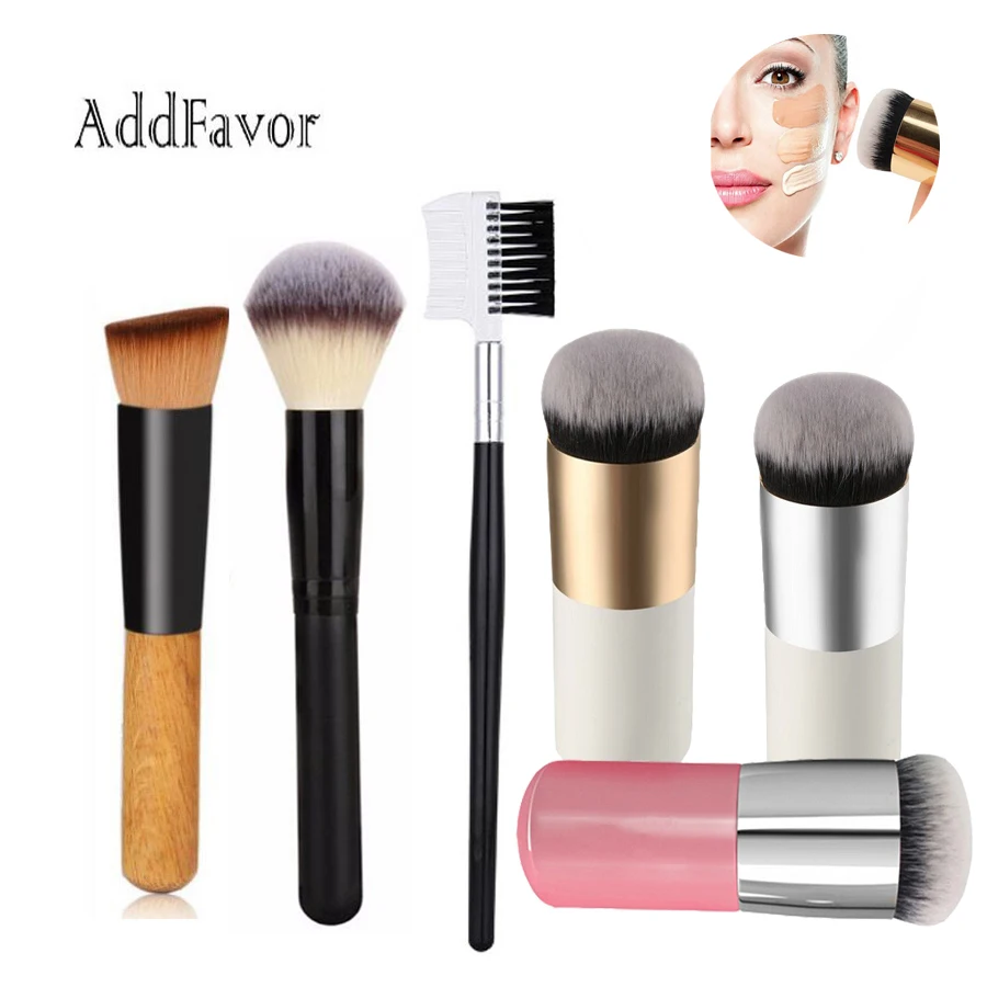 AddFavor овальная Кабуки профессиональная основа для макияжа Кисти круглая пудра