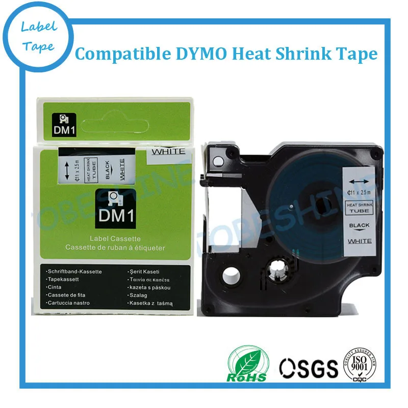 10 pcs rs3.5w, 10 pcs rs7w 및 10 pcs rs11w 호환 검정 흰색 열 수축 튜브 레이블 테이프 dymo rhino 레이블 프린터