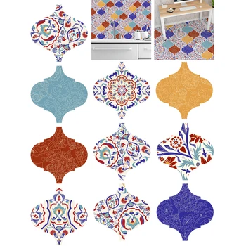 

10PCS Indian Osman Wall Stickers Wall Deals Crystal Porcelain Lantern Shape Self-Adhesive Wall Poster Set Stickers Decals