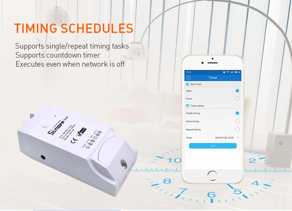 Itead Sonoff TH10 беспроводной wifi переключатель для модули для автоматизации умного дома вспомогательный датчик температуры и влажности монитор 10A 2200W