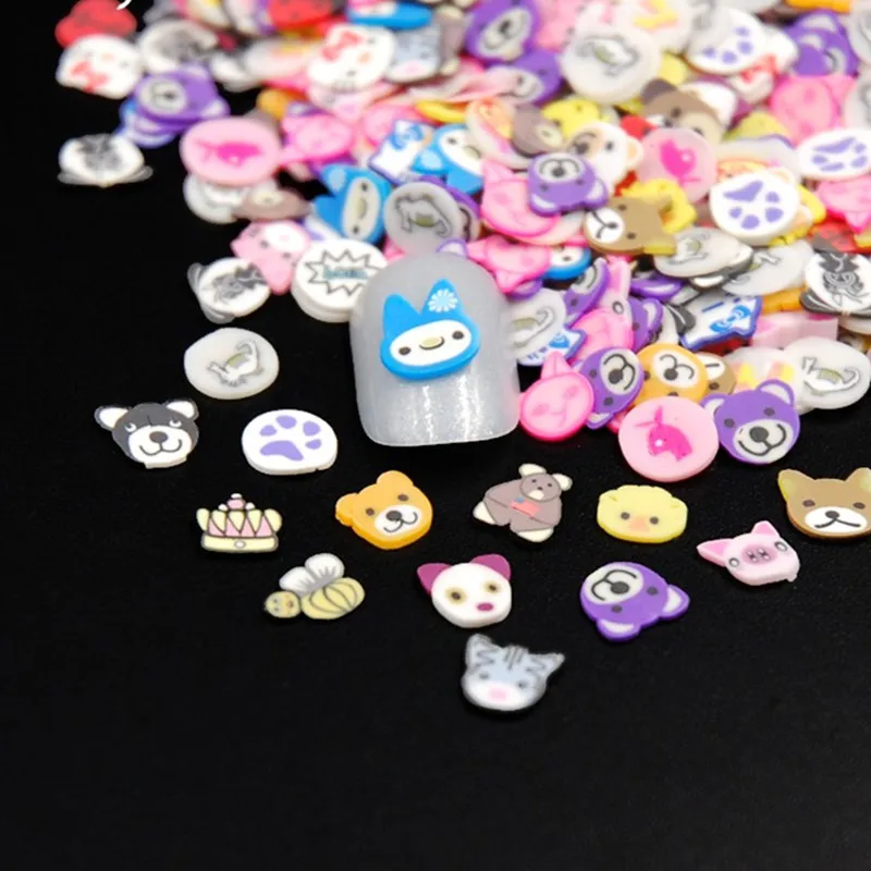 

New 1000Pcs High Quality Animal Slice 3D Polymer Clay Micro Fimo Nail Art Design DIY Decorative Nail Patch Accessories