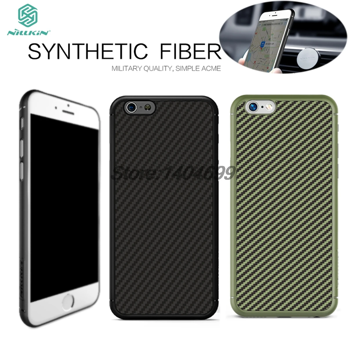 Kopen SFor Apple iPhone 6 Case 4.7 inch Nillkin Synthetische Fiber Achterkant PP Plastic Carbon Case Voor iPhone 6 S