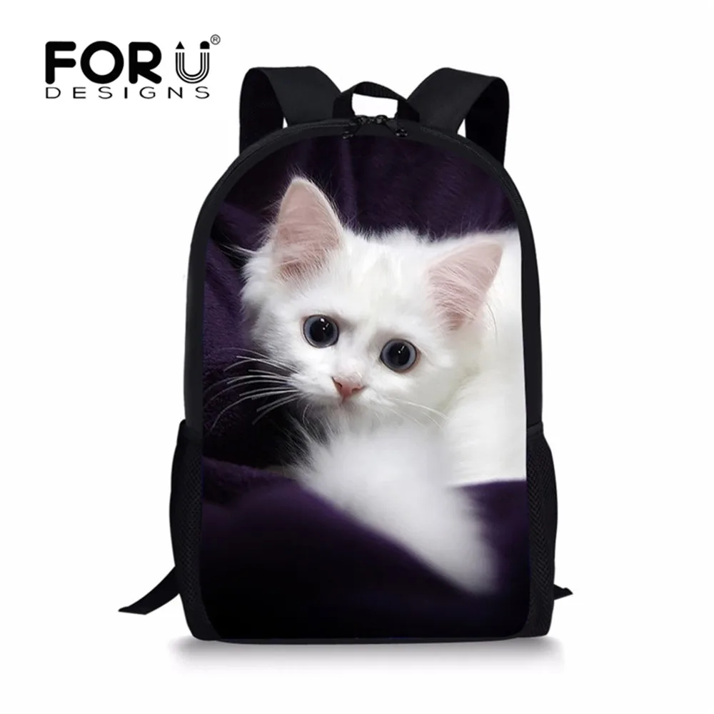 FORUDESIGNS رائعتين هريرة القط الحقائب المدرسية للمراهقات الطالب الكتب Kawaii الأرجواني Mochila 2019 جديد FORUDESIGNS رائعتين هريرة القط الحقائب المدرسية للمراهقات الطالب الكتب Kawaii الأرجواني Mochila 2019 جديد