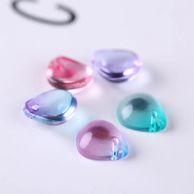 

10pcs/lot Romantic Gradient Color Bead Lampwork Charm Beads 10x12mm Glass Beads For Jewelry DIY Making Bangles/Earrings/Necklace