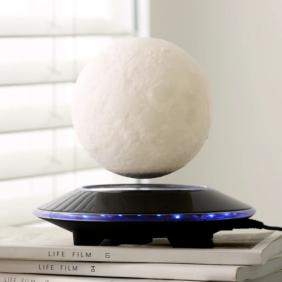 3d القمر مصباح قاد الاضواء أضواء القمر ديكور المنزل المغناطيسي الإرتفاع العائمة ليلة نوم خزانة luna امبين هدايا