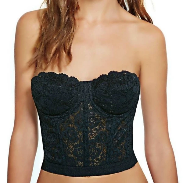 strapless lace bustier top