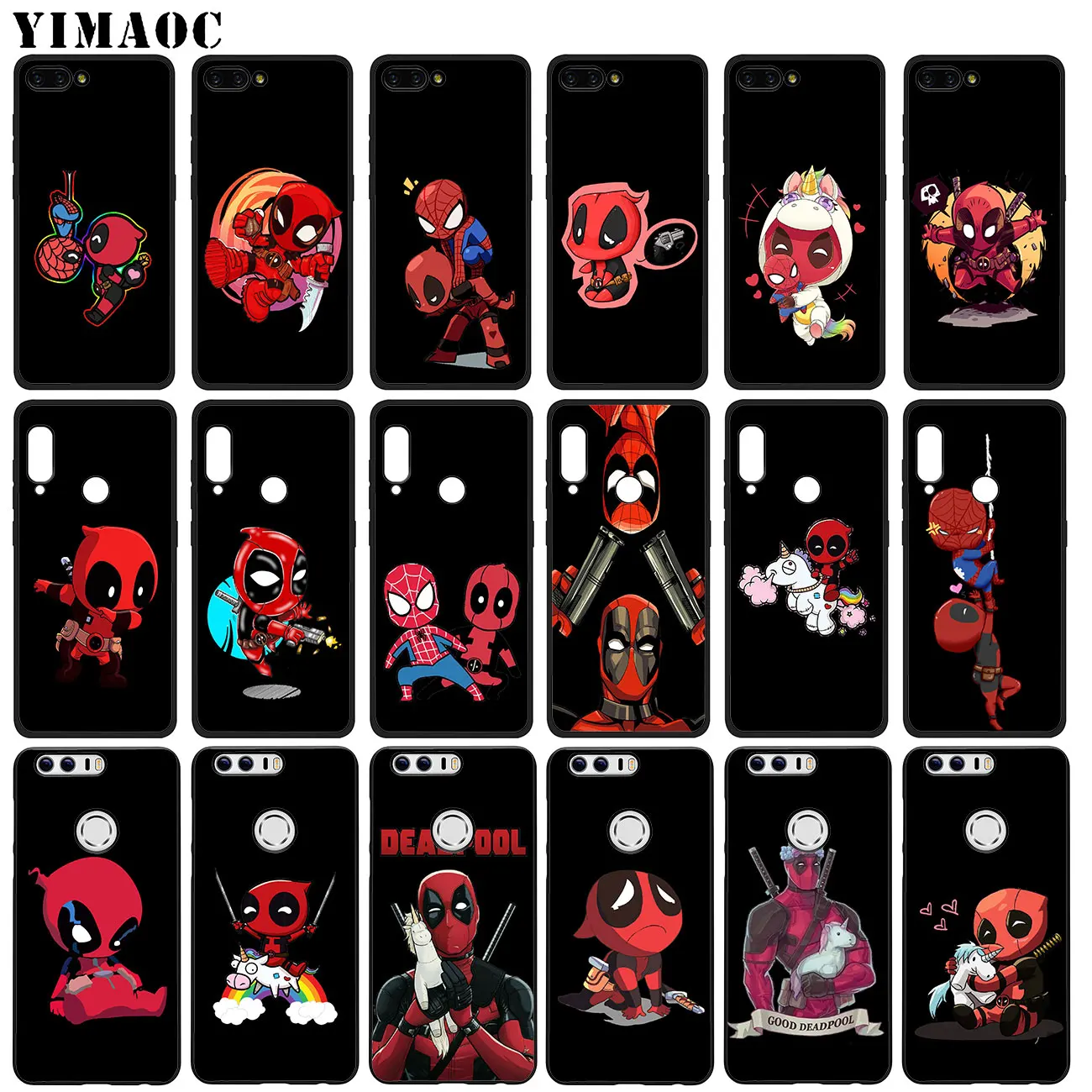 

YIMAOC Marvel funny unicorn Deadpool Soft Silicone Case for Huawei Honor 20 Pro 8C 8X 8 9 9X 10 Lite 7X 7A Pro