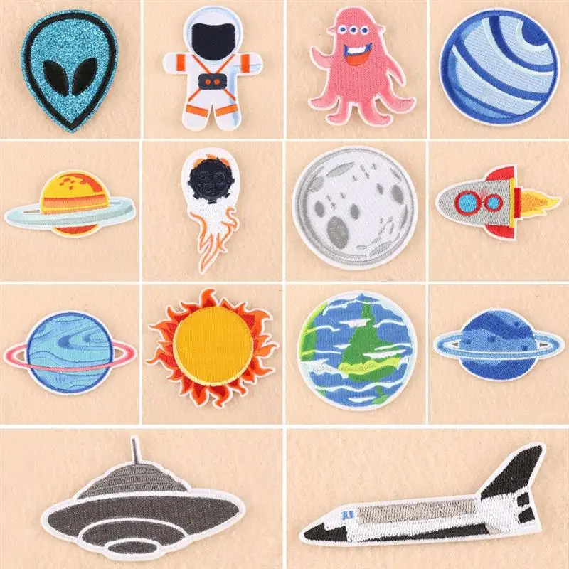 

14pcs Embroidered Cloth Stickers Planet Space Series Patches DIY Handmade Sewing Craft Patch For Clothing Backpack Hats