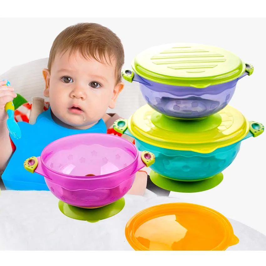Stay Put Baby Bowls Spill Proof Suction Toddler Bowls Feeding Set Snap
