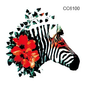 

6 * 6cm new tattoo stickers zebra women male personality fashion tattoo stickers men and women general tattoo stickers