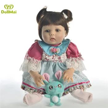

23 Inch Bebes Reborn Girl Doll Full Silicone Vinyl reborn baby dolls Realistic Princess Baby Toy Doll For Children's Day Gifts