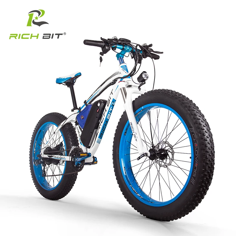 Top RichBit RT-012 Plus Ebike With Bicycle LED Computer Powerful Snow Electric Bike 21 Speed 17AH 48V 1000W Electric Fat Tire Bike 1