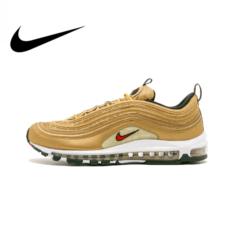 Официальный Подлинная Nike Air Max 97 OG QS выпуска для мужчин's кроссовки дышащие спортивные открытый спортивный бег трусцой 884421