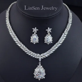 

Sparkling luxury zircon party/wedding jewelry set for women bride,high quality CZ necklace earring wedding jewelry accessories