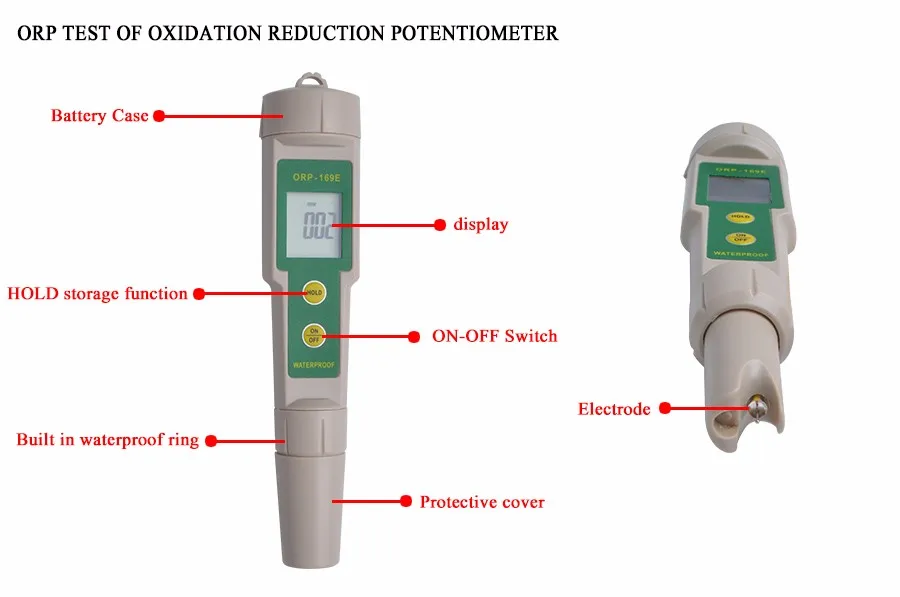 Высокое качество 169E ОВП/редокс-тестер водонепроницаемый ОВП метр, ОВП тестер с розничной коробкой