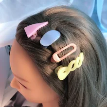1 шт. заколки для волос для девочек, простая заколка для волос с челкой, Желейный цвет, Детская боковая заколка, заколка в виде макарон, утконоса, G0405