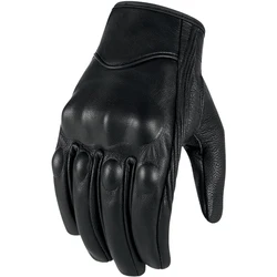 Premium Genuine Goatskin Leather Motorcycle Racing Gloves - XXL (No - perforated)