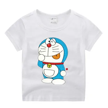 

Baby Boy Girl Doraemon Print Clothes Children Funny T-shirt Round Neck Cotton Children Summer Top